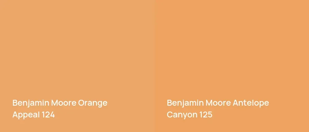 Benjamin Moore Orange Appeal 124 vs Benjamin Moore Antelope Canyon 125