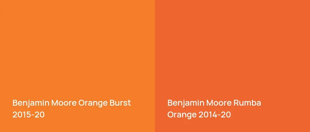 Benjamin Moore Orange Burst 2015-20 vs Benjamin Moore Rumba Orange 2014-20
