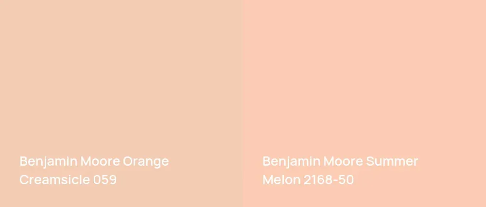 Benjamin Moore Orange Creamsicle 059 vs Benjamin Moore Summer Melon 2168-50