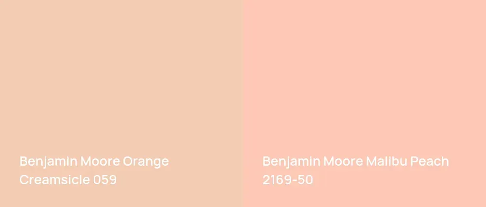 Benjamin Moore Orange Creamsicle 059 vs Benjamin Moore Malibu Peach 2169-50