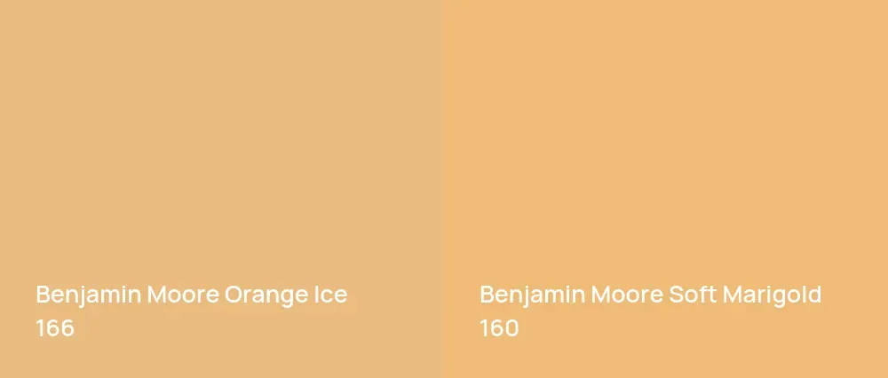 Benjamin Moore Orange Ice 166 vs Benjamin Moore Soft Marigold 160