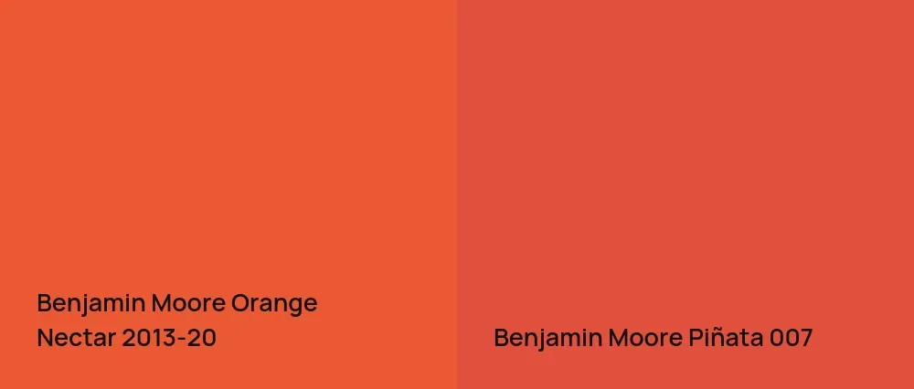 Benjamin Moore Orange Nectar 2013-20 vs Benjamin Moore Piñata 007