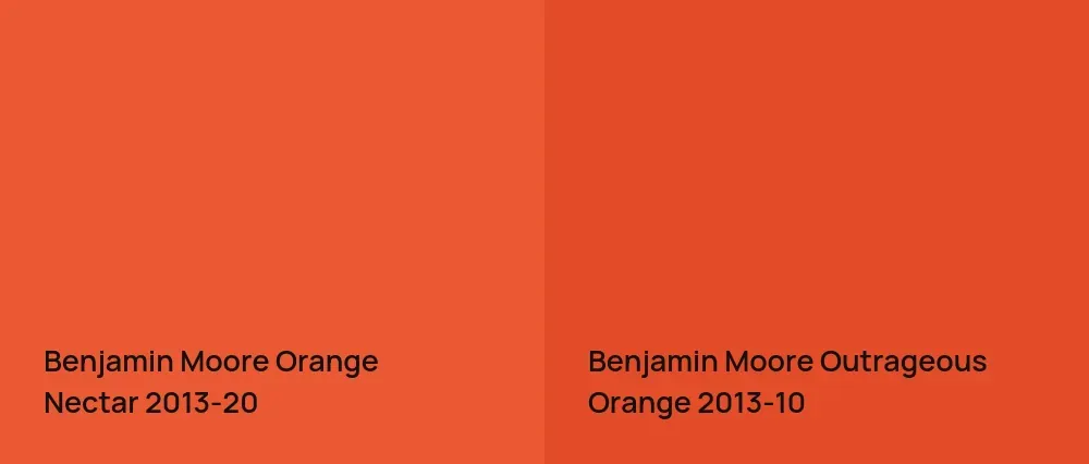 Benjamin Moore Orange Nectar 2013-20 vs Benjamin Moore Outrageous Orange 2013-10