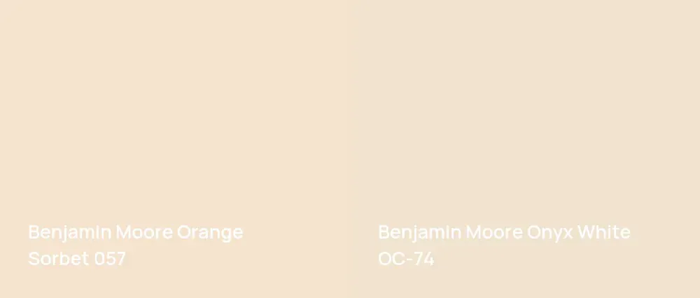 Benjamin Moore Orange Sorbet 057 vs Benjamin Moore Onyx White OC-74