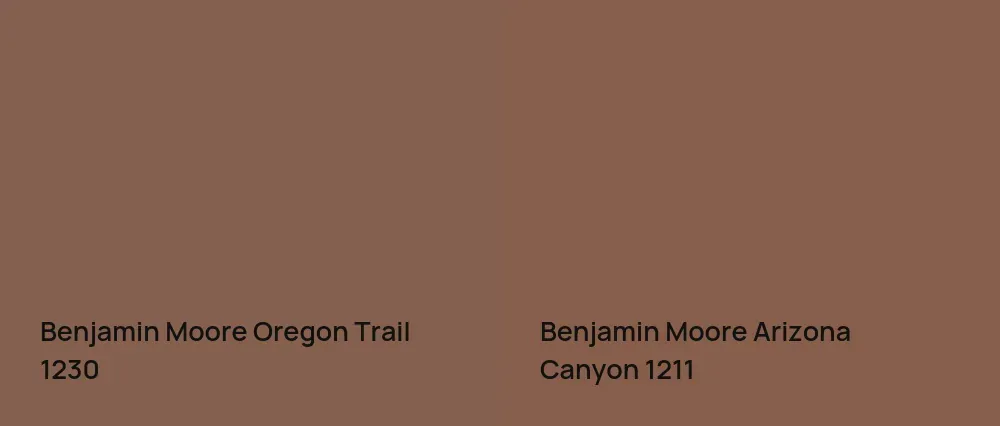 Benjamin Moore Oregon Trail 1230 vs Benjamin Moore Arizona Canyon 1211
