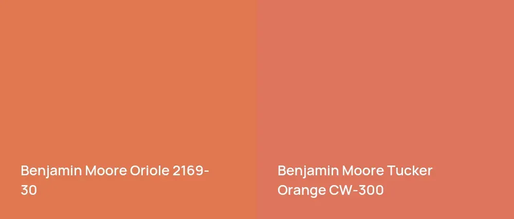 Benjamin Moore Oriole 2169-30 vs Benjamin Moore Tucker Orange CW-300
