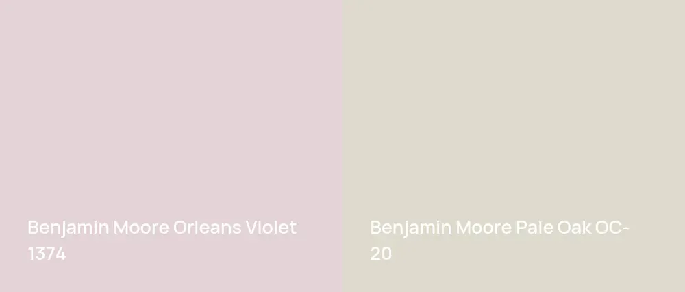 Benjamin Moore Orleans Violet 1374 vs Benjamin Moore Pale Oak OC-20