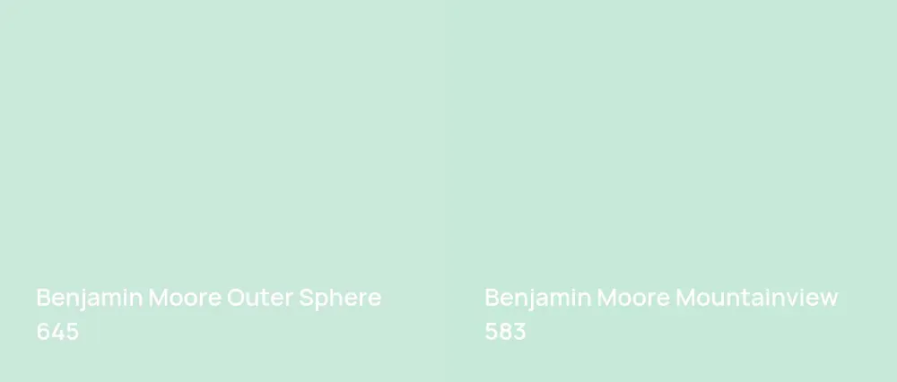 Benjamin Moore Outer Sphere 645 vs Benjamin Moore Mountainview 583