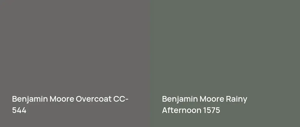 Benjamin Moore Overcoat CC-544 vs Benjamin Moore Rainy Afternoon 1575