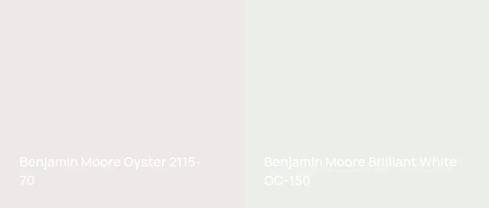 Benjamin Moore Oyster 2115-70 vs Benjamin Moore Brilliant White OC-150