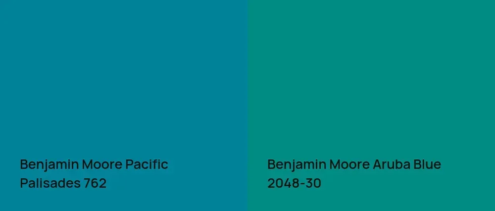 Benjamin Moore Pacific Palisades 762 vs Benjamin Moore Aruba Blue 2048-30