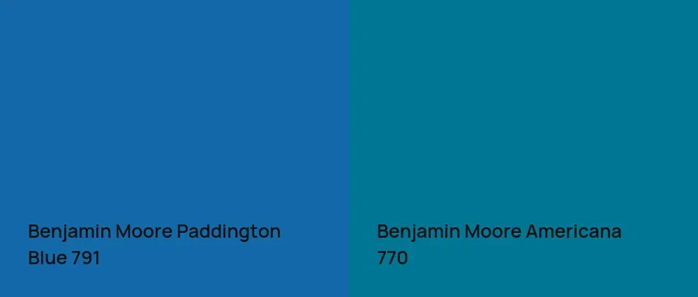 Benjamin Moore Paddington Blue 791 vs Benjamin Moore Americana 770