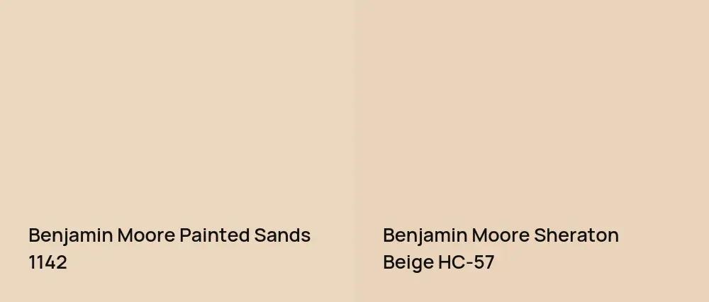 Benjamin Moore Painted Sands 1142 vs Benjamin Moore Sheraton Beige HC-57