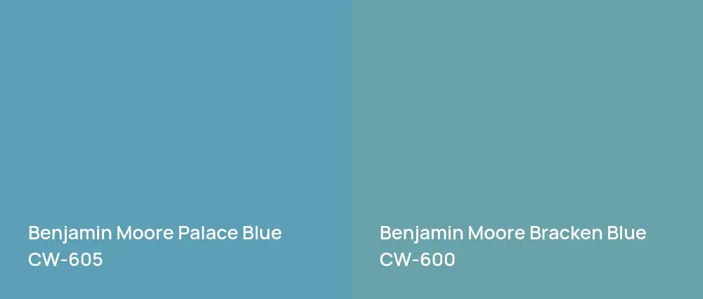 Benjamin Moore Palace Blue CW-605 vs Benjamin Moore Bracken Blue CW-600