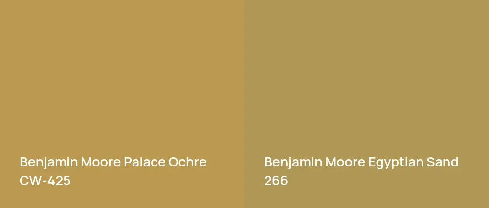 Benjamin Moore Palace Ochre CW-425 vs Benjamin Moore Egyptian Sand 266