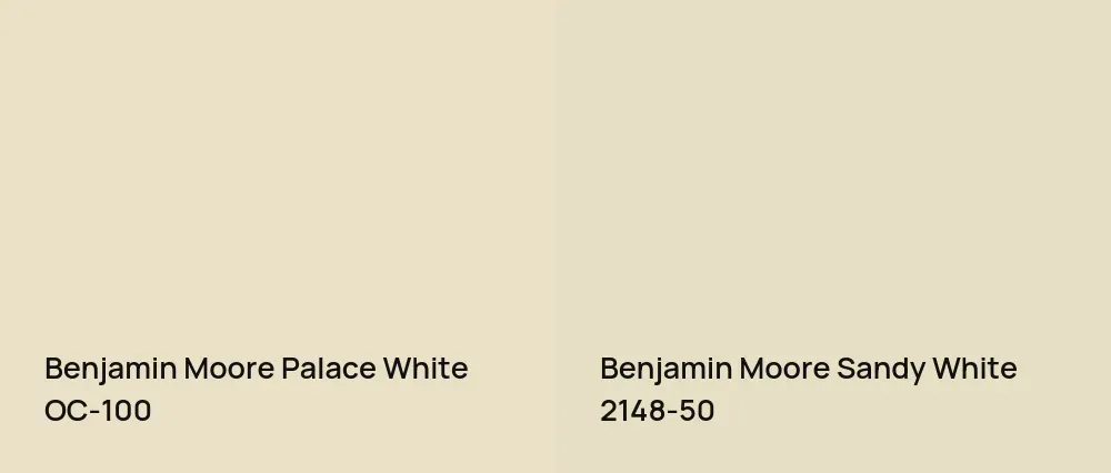 Benjamin Moore Palace White OC-100 vs Benjamin Moore Sandy White 2148-50