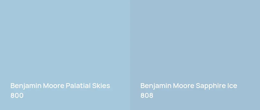 Benjamin Moore Palatial Skies 800 vs Benjamin Moore Sapphire Ice 808