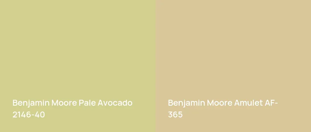 Benjamin Moore Pale Avocado 2146-40 vs Benjamin Moore Amulet AF-365