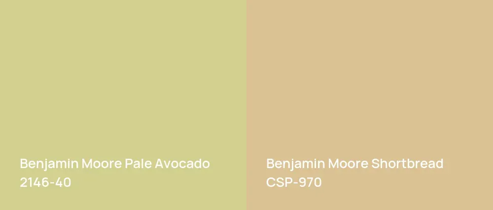 Benjamin Moore Pale Avocado 2146-40 vs Benjamin Moore Shortbread CSP-970