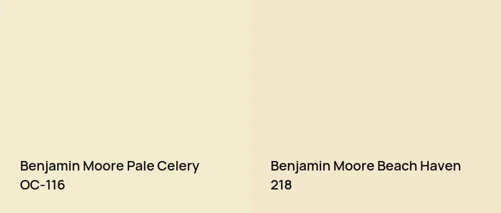 Benjamin Moore Pale Celery OC-116 vs Benjamin Moore Beach Haven 218