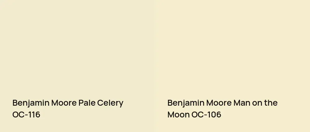 Benjamin Moore Pale Celery OC-116 vs Benjamin Moore Man on the Moon OC-106