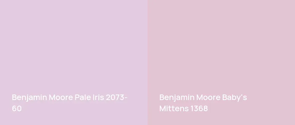 Benjamin Moore Pale Iris 2073-60 vs Benjamin Moore Baby's Mittens 1368