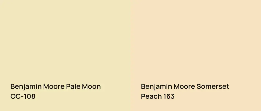 Benjamin Moore Pale Moon OC-108 vs Benjamin Moore Somerset Peach 163
