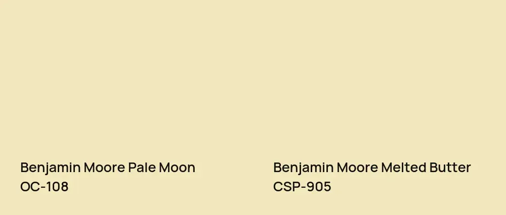 Benjamin Moore Pale Moon OC-108 vs Benjamin Moore Melted Butter CSP-905