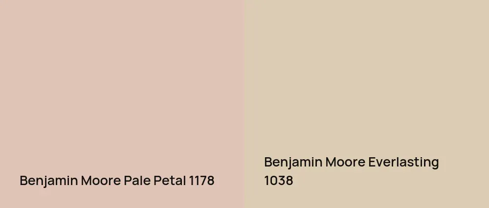Benjamin Moore Pale Petal 1178 vs Benjamin Moore Everlasting 1038