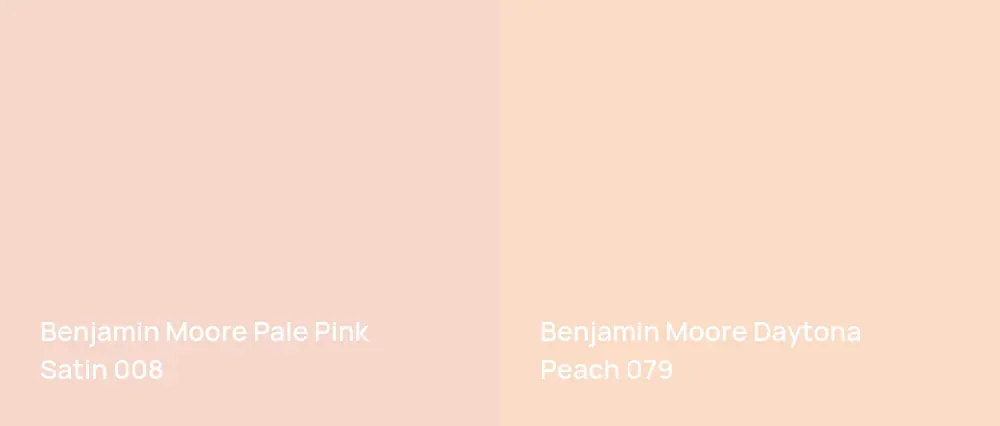 Benjamin Moore Pale Pink Satin 008 vs Benjamin Moore Daytona Peach 079