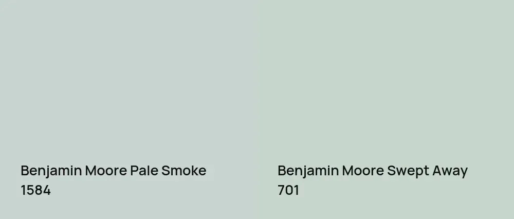Benjamin Moore Pale Smoke 1584 vs Benjamin Moore Swept Away 701