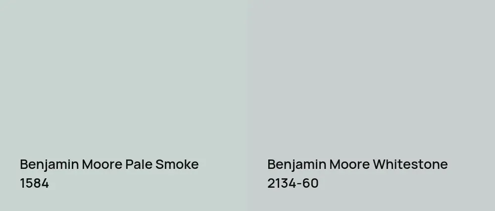 Benjamin Moore Pale Smoke 1584 vs Benjamin Moore Whitestone 2134-60