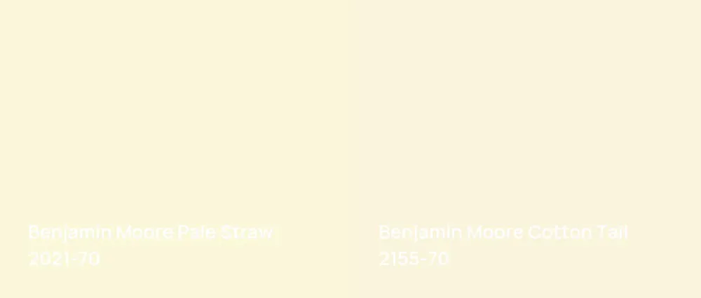 Benjamin Moore Pale Straw 2021-70 vs Benjamin Moore Cotton Tail 2155-70