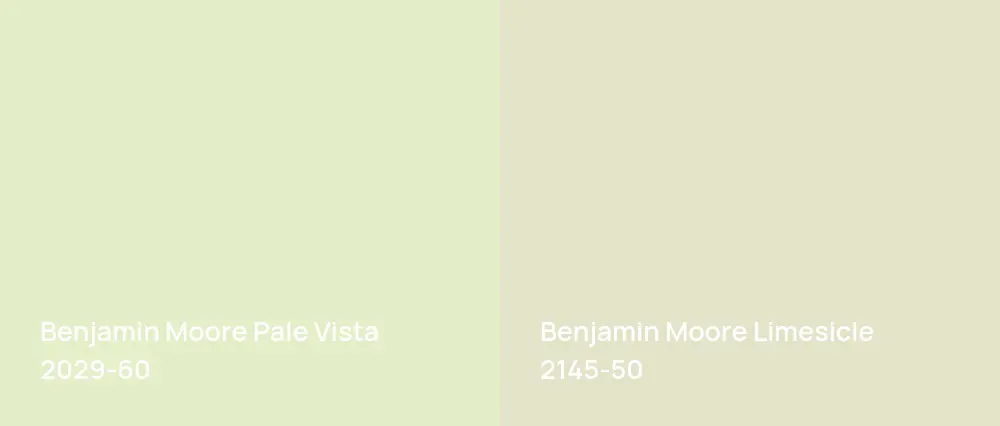 Benjamin Moore Pale Vista 2029-60 vs Benjamin Moore Limesicle 2145-50