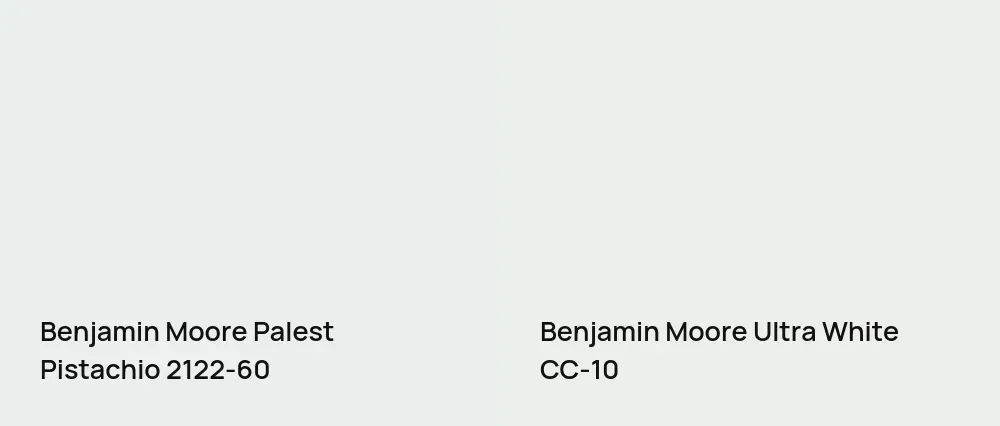 Benjamin Moore Palest Pistachio 2122-60 vs Benjamin Moore Ultra White CC-10