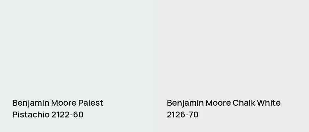 Benjamin Moore Palest Pistachio 2122-60 vs Benjamin Moore Chalk White 2126-70