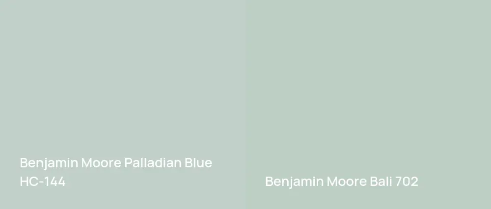 Benjamin Moore Palladian Blue HC-144 vs Benjamin Moore Bali 702