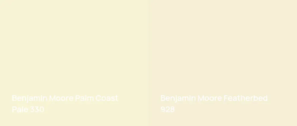 Benjamin Moore Palm Coast Pale 330 vs Benjamin Moore Featherbed 928