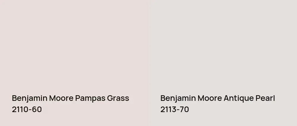 Benjamin Moore Pampas Grass 2110-60 vs Benjamin Moore Antique Pearl 2113-70
