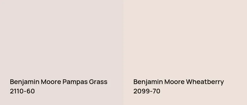 Benjamin Moore Pampas Grass 2110-60 vs Benjamin Moore Wheatberry 2099-70