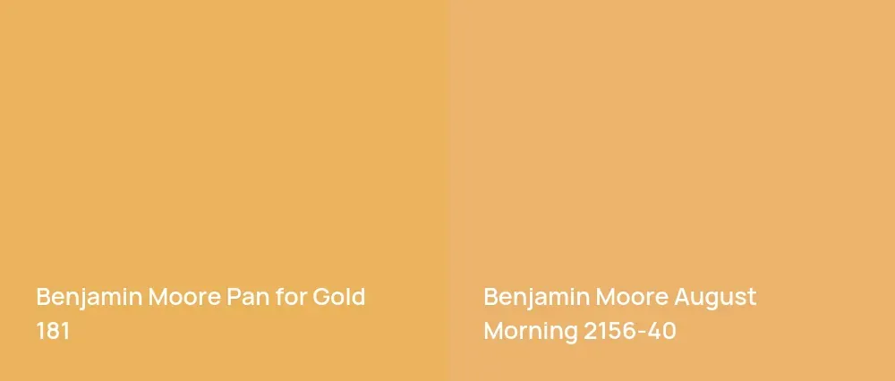 Benjamin Moore Pan for Gold 181 vs Benjamin Moore August Morning 2156-40