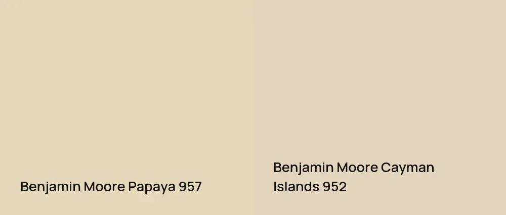 Benjamin Moore Papaya 957 vs Benjamin Moore Cayman Islands 952