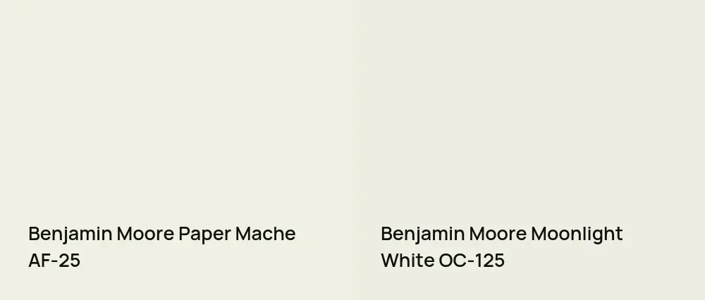 Benjamin Moore Paper Mache AF-25 vs Benjamin Moore Moonlight White OC-125
