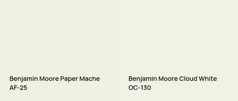 Benjamin Moore Paper Mache AF-25 vs Benjamin Moore Cloud White OC-130