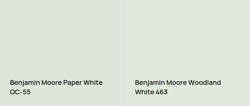Benjamin Moore Paper White OC-55 vs Benjamin Moore Woodland White 463