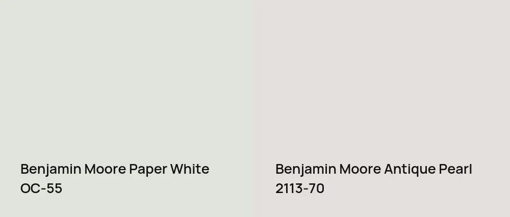 Benjamin Moore Paper White OC-55 vs Benjamin Moore Antique Pearl 2113-70