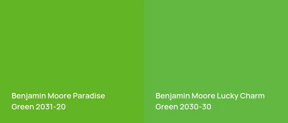 Benjamin Moore Paradise Green 2031-20 vs Benjamin Moore Lucky Charm Green 2030-30