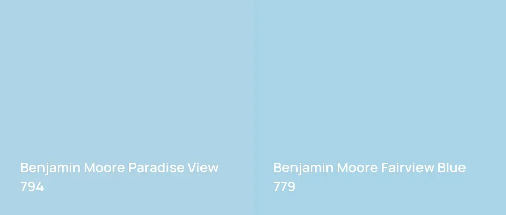 Benjamin Moore Paradise View 794 vs Benjamin Moore Fairview Blue 779