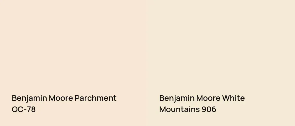 Benjamin Moore Parchment OC-78 vs Benjamin Moore White Mountains 906