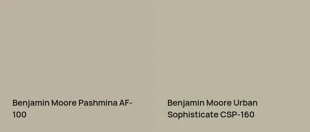 Benjamin Moore Pashmina AF-100 vs Benjamin Moore Urban Sophisticate CSP-160
